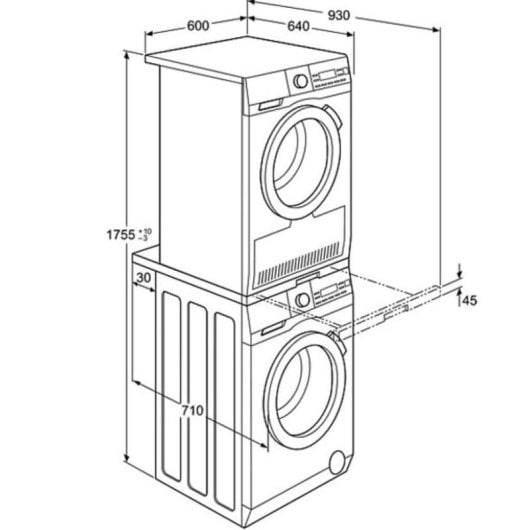 Kit de superposition AEG A1WYHSK1 colonne blanc pour lave-linge et sèche-linge