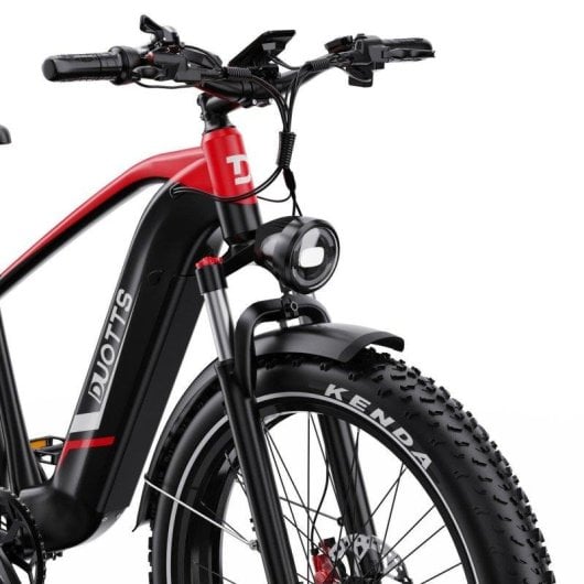Bicicleta eléctrica DUOTTS F26 Lite Motor 500 W batería 48 V 18 Ah neumáticos 26" freno hidráulico negra roja