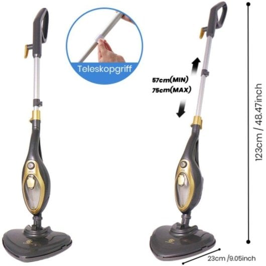 Mopa a vapor Superlex SSP002DE potente 1500W tanque 380ml cinza dourado