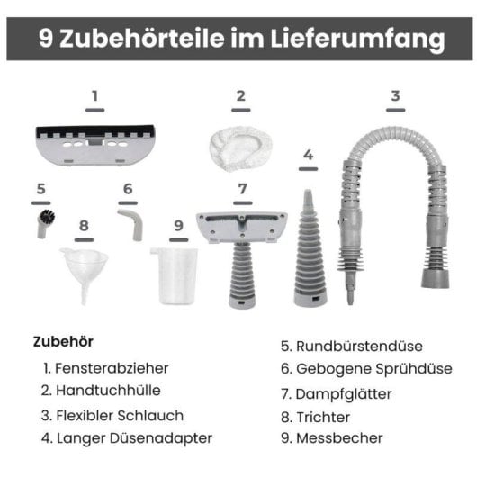 Limpeza a Vapor SUPERLEX Ssv002de 1050W Depósito 350ml 5m Cabo Ouro Cinzento