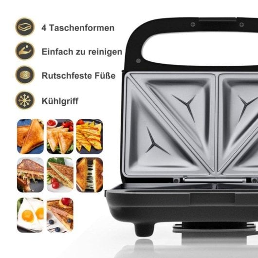 Sandwichmaker SUPERLEX Ssw001de 750W Antihaftplatten automatische Temperatur schwarz