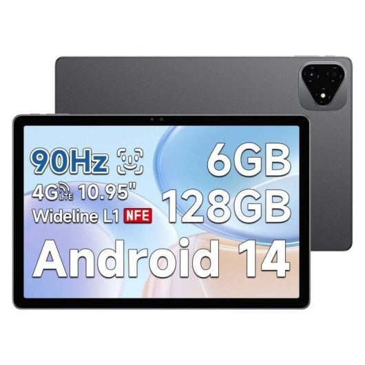 Tablet Alldocube iPlay 60 Pro 10.95" 128GB 4G LTE 7000mAh Android 14 Cinzento