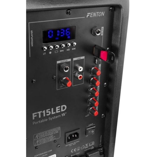 Altavoces Fenton Altavoz de chão Bluetooth 800W com luzes LED e microfone