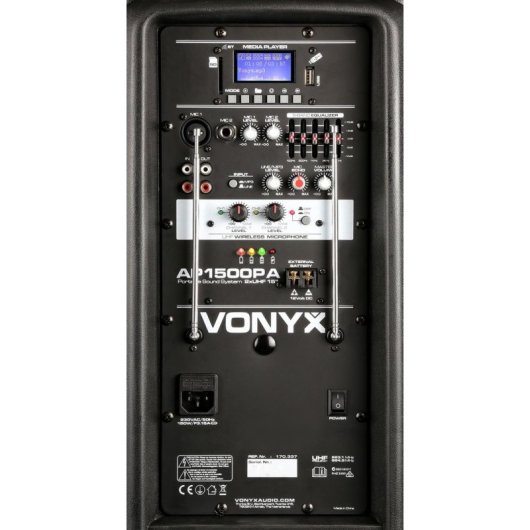 Altavoces Vonyx Portátiles PA Bluetooth 800W con micrófonos UHF y batería
