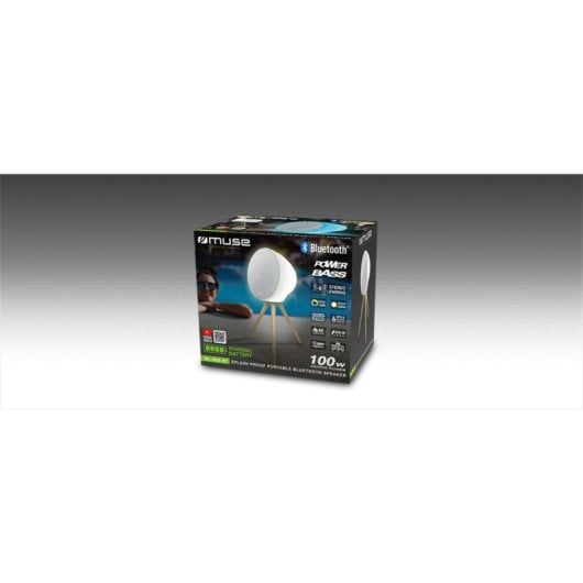 Haut-parleurs MUSE Portable Bluetooth 100W avec éclairage LED et IPX4
