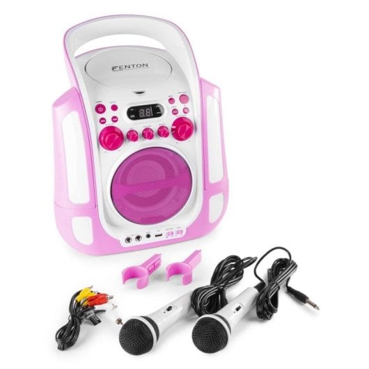 Altavoces Fenton Karaoke Bluetooth 50W con luces y doble micrófono