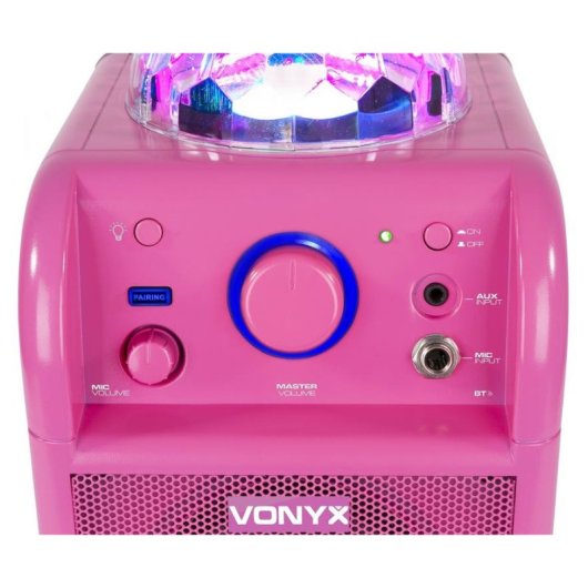 Altavoces Vonyx Karaoke Inalámbricos y cableados 60W con luces LED RGB y micrófono