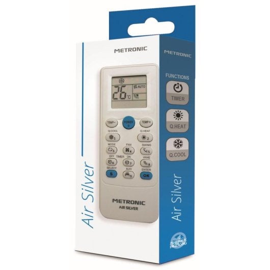 Fernbedienung Metronic 495348 Universal Klimaanlage LCD Display Weiß