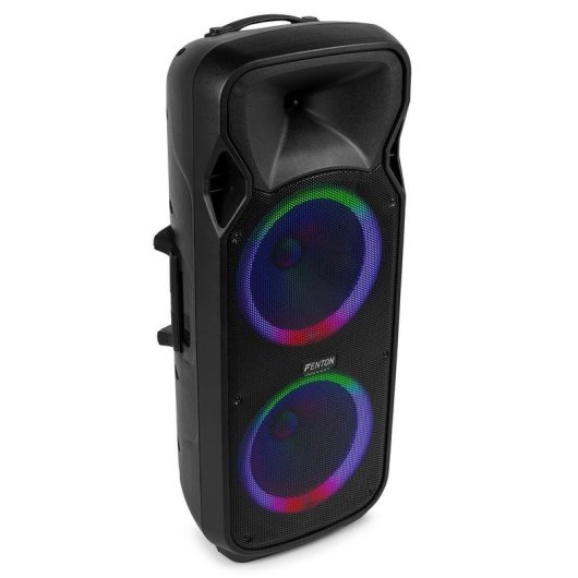 Altavoces Fenton Karaoke Bluetooth 1400W portátiles con LED y dos micrófonos