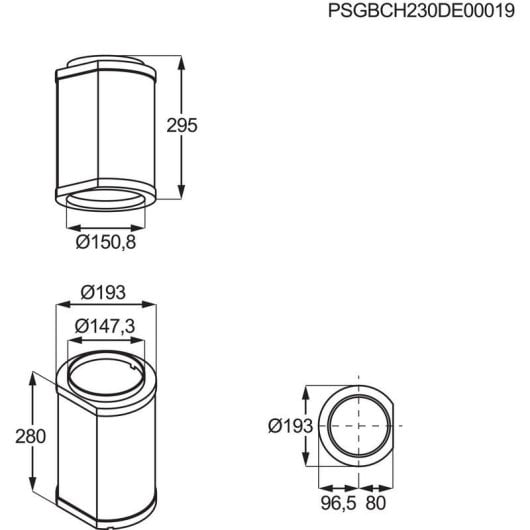 Kaminhauben-Zubehör AEG M8CKSL28 Wanddurchführung Schalldämmung, Edelstahl, Schwarz