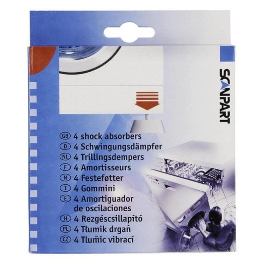 Waschmaschinenzubehör WENKO 1940000200 Vibrationsdämpfer 4er Pack Weiß