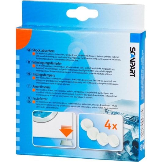 Waschmaschinenzubehör WENKO 1940000200 Vibrationsdämpfer 4er Pack Weiß