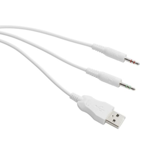 Auriculares Deltaco Gaming GAM-030-W com fio USB + Jack gaming estéreo com microfone e iluminação, brancos