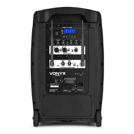Altavoces Vonyx Karaoke inalámbricos 200 W con Bluetooth y micrófonos