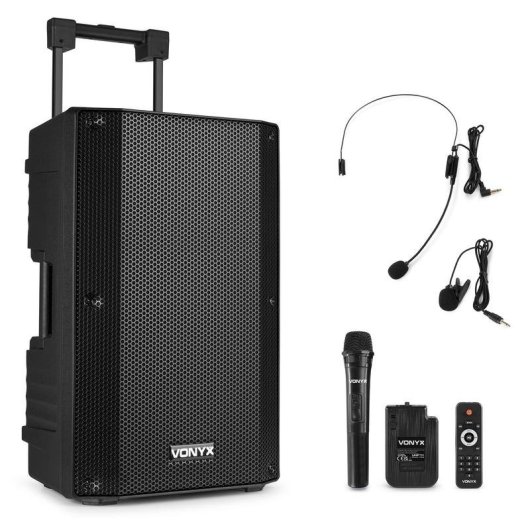 Altavoces Vonyx Karaoke Portátiles Bluetooth 800W con batería y micrófonos