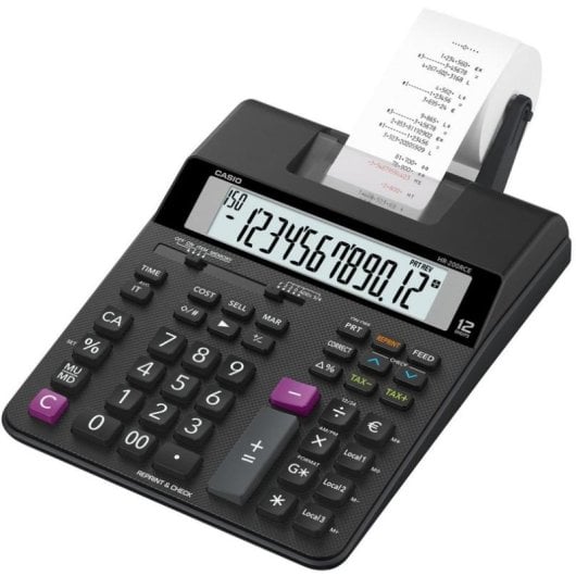 Calculadora Casio HR-200RCE Impressora 12 dígitos Escritório Preto