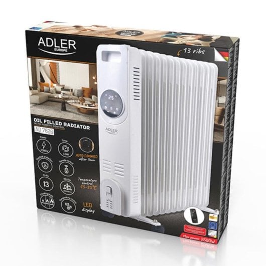 Ölradiator Adler AD 7826 2500W 13 Elemente mit Fernbedienung Weiß