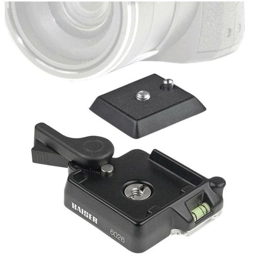 Placa de Liberação Rápida Kaiser Fototechnik 6026 Alumínio Preto Universal 1/4"