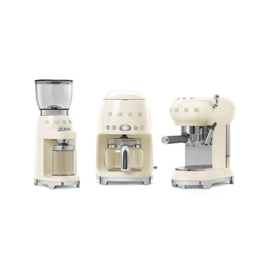Kaffeemühle SMEG CGF11CREU Edelstahl Kegelmahlwerk 350 g Creme