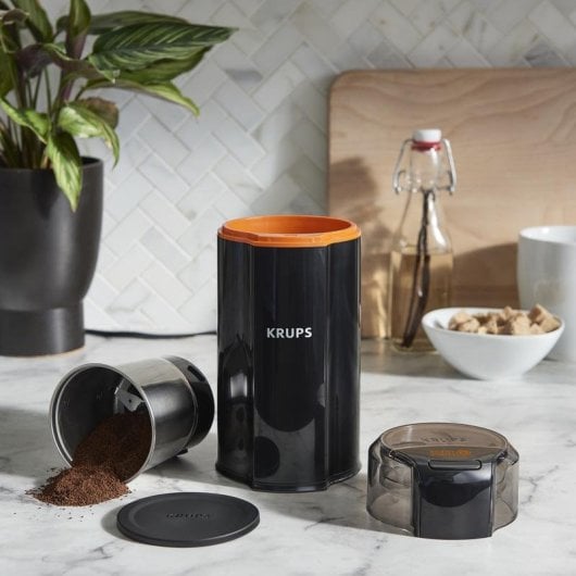 Kaffeemühle KRUPS Silent Vortex GX3328 90 g Edelstahlklingen Schwarz 175 W