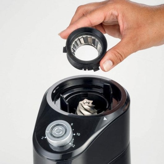 Moulin à café ARIETE 3023/00 broyeur conique inox capacité 200g noir