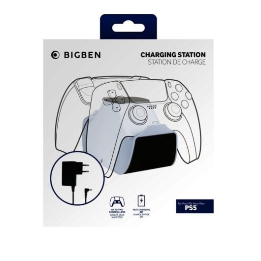 Base di ricarica BIGBEN Nacon Dual-Charger per PS5 Cavo AC 1,2 m Bianco