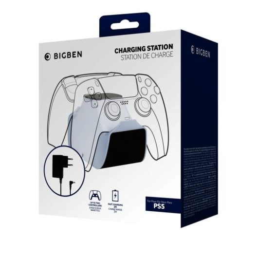 Base di ricarica BIGBEN Nacon Dual-Charger per PS5 Cavo AC 1,2 m Bianco