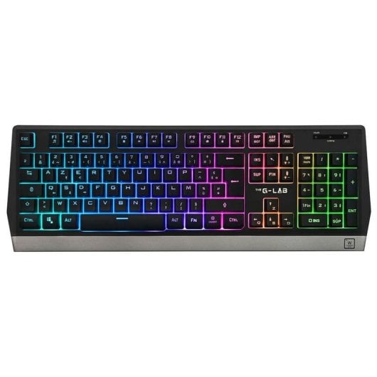 Teclado The G-Lab Keyz Tungsten de membrana inalámbrico layout francés retroiluminado RGB