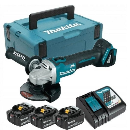 Amoladora angular Makita DGA504RT3J batería 18 V motor sin escobillas