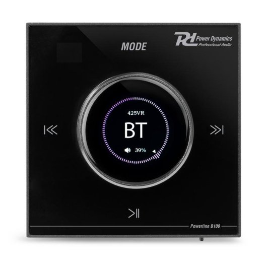 Amplificador Empotrable Power Dynamics PowerlineB100B 4x25W RMS BT Táctil USB MicroSD Mando