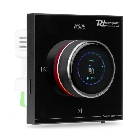 Amplificador Empotrable Power Dynamics PowerlineB100B 4x25W RMS BT Táctil USB MicroSD Mando