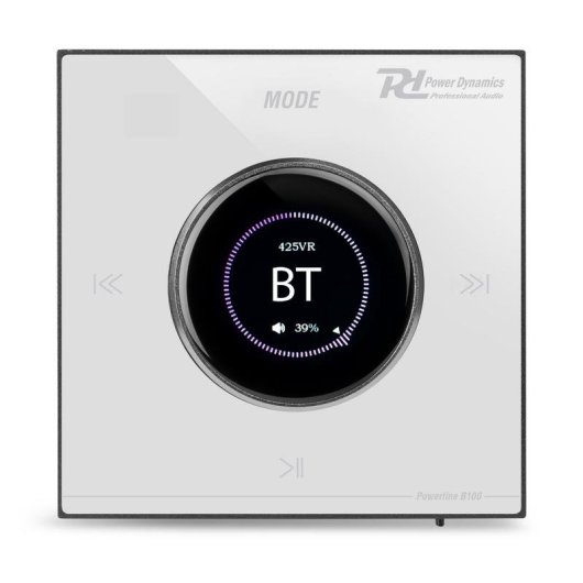 Amplificador Empotrable Power Dynamics Powerline B100W 4x25W RMS BT Táctil USB/microSD Blanco
