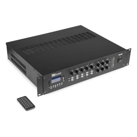 Amplificador de Audio Power Dynamics PRM1202 240W RMS Bluetooth USB/SD 2 Canales Salidas Rack 2U