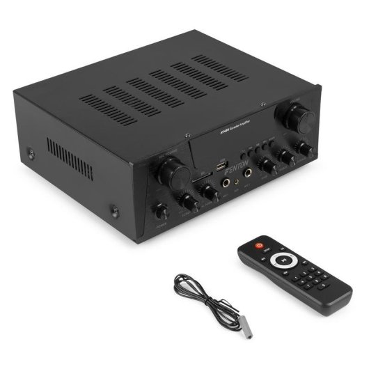 Amplificador Estéreo FENTON AV430B 300W RMS Bluetooth USB SD 2.0 Canais Preto