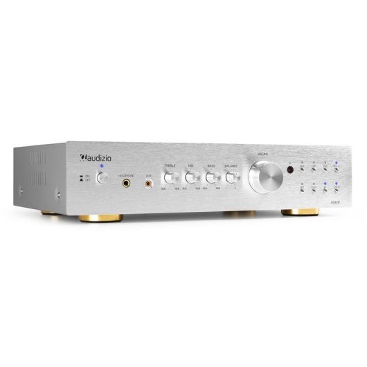 Amplificador Audizio AD420 4x100W RMS Bluetooth 5.0 Control Graves y Agudos Plata