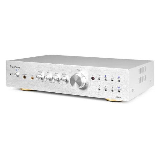 Amplificador Audizio AD420 4x100W RMS Bluetooth 5.0 Control Graves y Agudos Plata