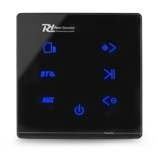 Amplificador Empotrable Power Dynamics PL-A100B 40W RMS BT 5.0 USB Pantalla Táctil Mando