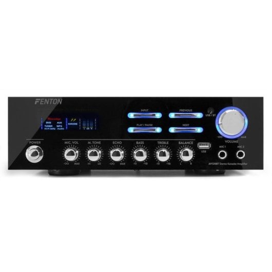Amplificador Estéreo Fenton AV-120BT 60 W RMS Bluetooth USB Control Graves/Eco