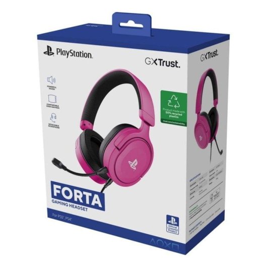 Casque Trust GXT 498P Forta filaire 3,5 mm gaming micro amovible rose