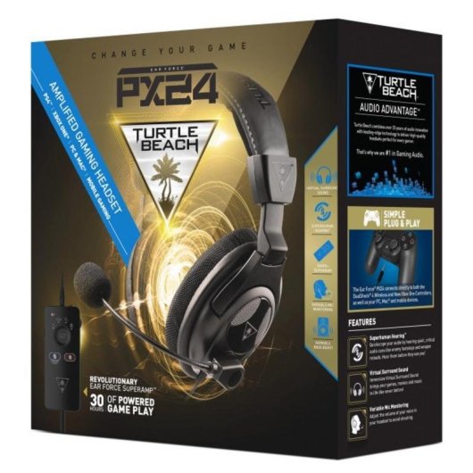 Auriculares Turtle Beach Ear Force PX24 com fio jack 3,5 mm Gaming Amplificador Preto