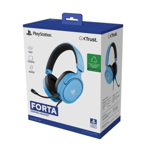 Casque Trust GXT 498B Forta filaire Jack 3,5 mm Gaming micro amovible bleu