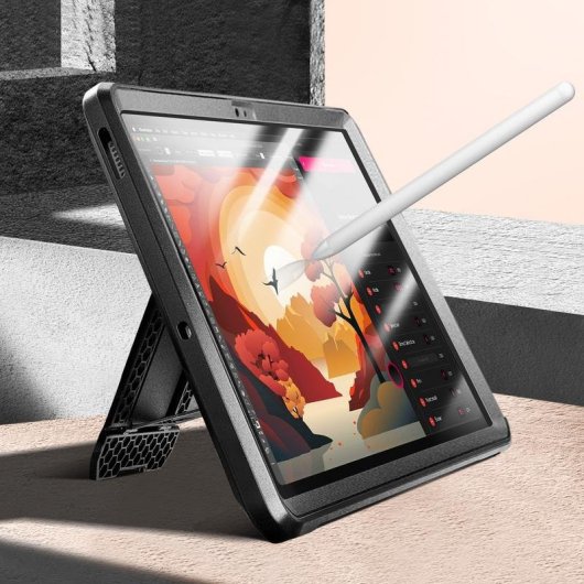 Funda Samsung Galaxy Tab S10 FE Plus Protection antichoc support S Pen noir