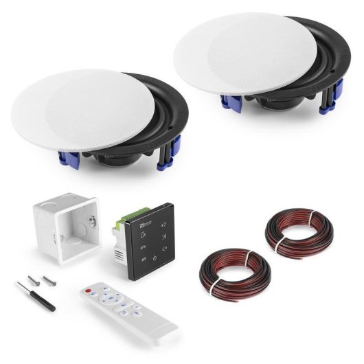 Amplificador Empotrable Power Dynamics PL-A50B 40W RMS Bluetooth Táctil Control Remoto