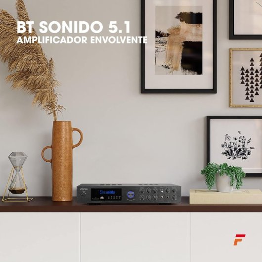 Amplificador Estéreo Fenton AV550BT 320 W RMS Bluetooth 5.0 USB Radio FM Karaoke