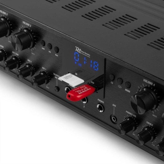 Amplificador Estéreo POWER DYNAMICS PV260BT 600W RMS Bluetooth USB FM Multiroom Negro