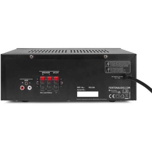 Amplificador Estéreo Fenton AV440 2x200W RMS Conexión 6,35mm USB Karaoke Display Dinámico