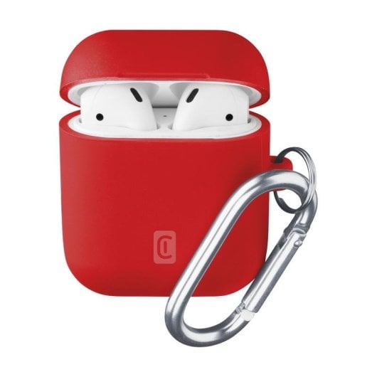Coque Cellularline Bounce AirPods 1&2 Rouge Silicone Résistant aux Rayures