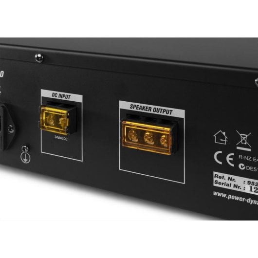 Amplificatore Audio Power Dynamics PRM120 120W RMS Cablato BT USB/SD LCD Mixer 6 Canali