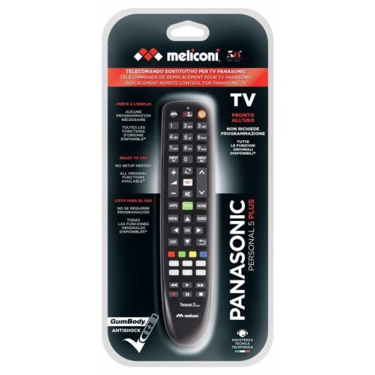 Mando a distancia Meliconi Gumbody Personal 5 plus para TV Panasonic IR inalámbrico