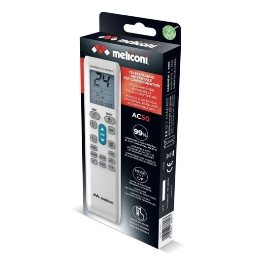 Fernbedienung Meliconi 802103 Universal LCD-Display für Klimaanlagen Weiß